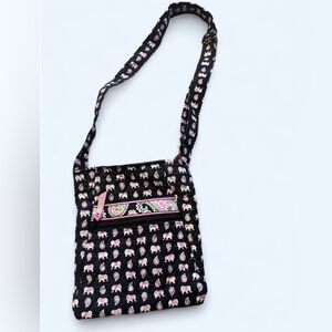 Vera Bradley RETIRED LOLA Pink Elephants Hipster Crossbody Bag